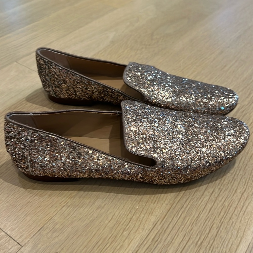 Banana Republic Glitter Smoking Shoe Loafer Size 8